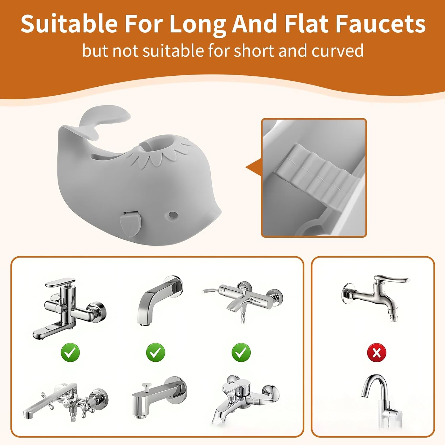 Skyroku Toddler Faucet Extender & Blue Bathtub Spout Cover, Sink Extender with Temperature Sensor for Bathroom Sinks, Kitchen, Bathtubs, Bundle and Save! (BrownGrey)
