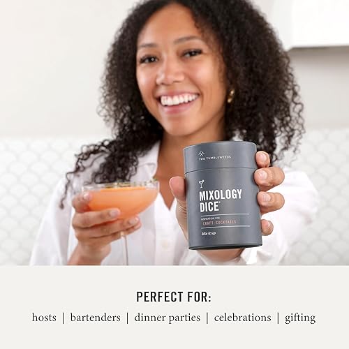 Miniatura 7 de Two Tumbleweeds Mixology Dice - Nueva edición Juego de 9 dados para inspirar cócteles artesanales y cócteles sin alcohol con folleto de recetas -