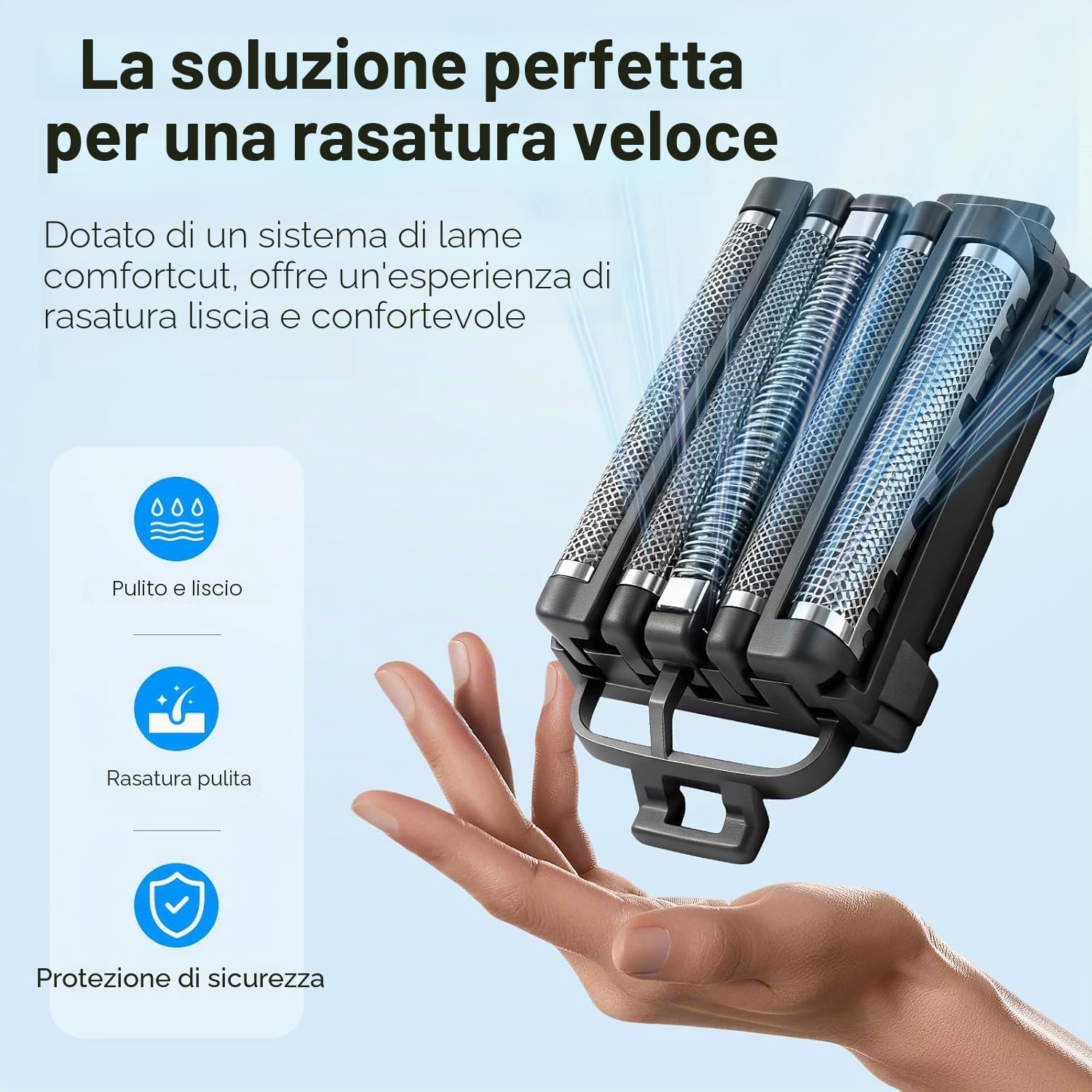 Lame e griglie di ricambio compatibili con rasoi elettrici Pana**nic WES9032Y ES-LV97, ES-LV95, ES-LV81, ES-LV69, ES-LV67, ES-LV65 e ES-LV61 (2 pezzi)