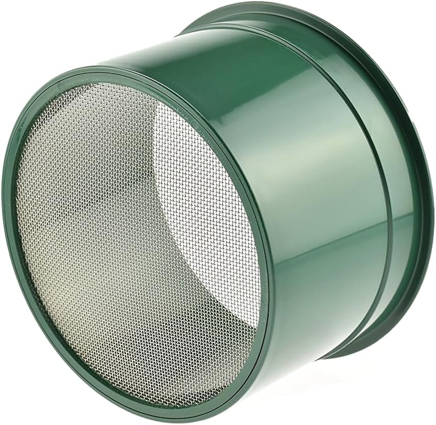 SE 5.5 Inch Mini Stackable Classifier Gold Prospecting Pan - 20 Holes/Square Inch Stainless Steel Mesh Sifting Pan, Green