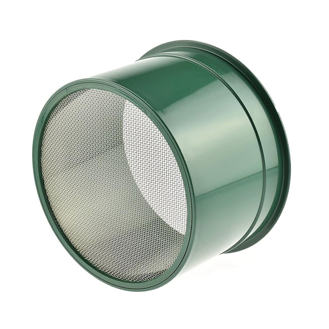 SE 5.5 Inch Mini Stackable Classifier Gold Prospecting Pan - 20 Holes/Square Inch Stainless Steel Mesh Sifting Pan, Green