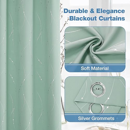 Miniatura 4 de BUHUA Paneles de cortina blackout para sala de estar, cortinas grises con aislamiento térmico, cortinas de ventana para dormitorio, 72 pulgadas de