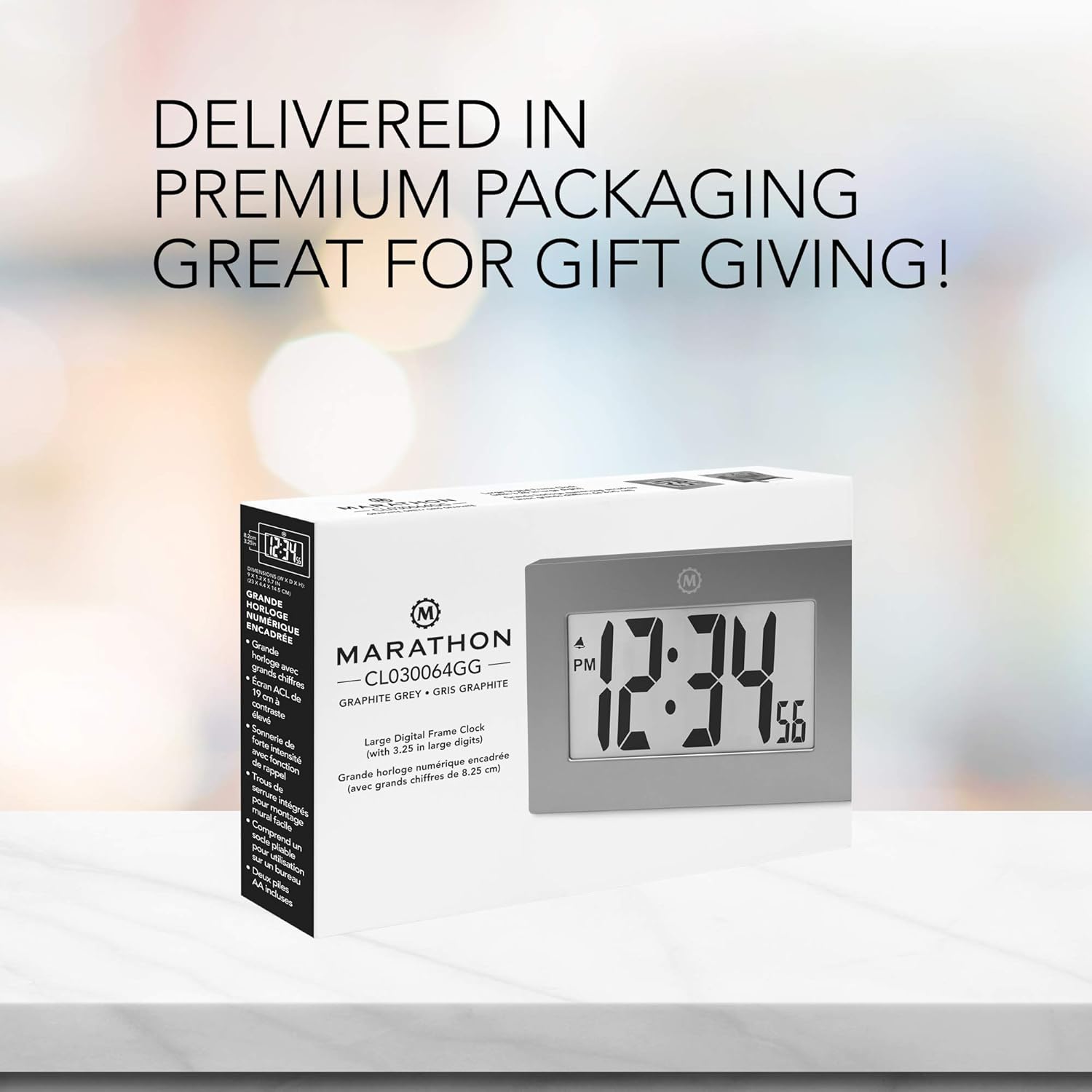 Buy Marathon Cl Large Digital Wall Clock With Fold Out Table Stand Size Is 9 Inches With Big 3 25 Inch Digits Batteries Included Graphite Grey Online In Indonesia B06xpnw6cf