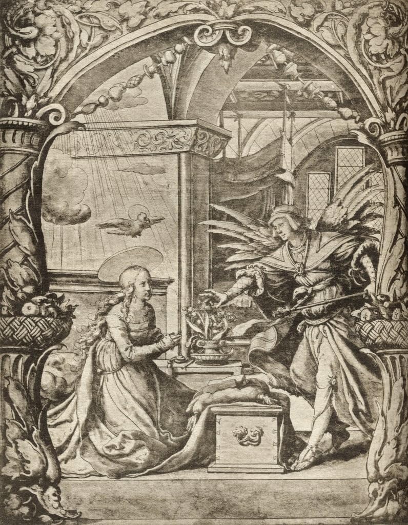Toile murale l'Annonciation Holbein pour raviver un mur vide