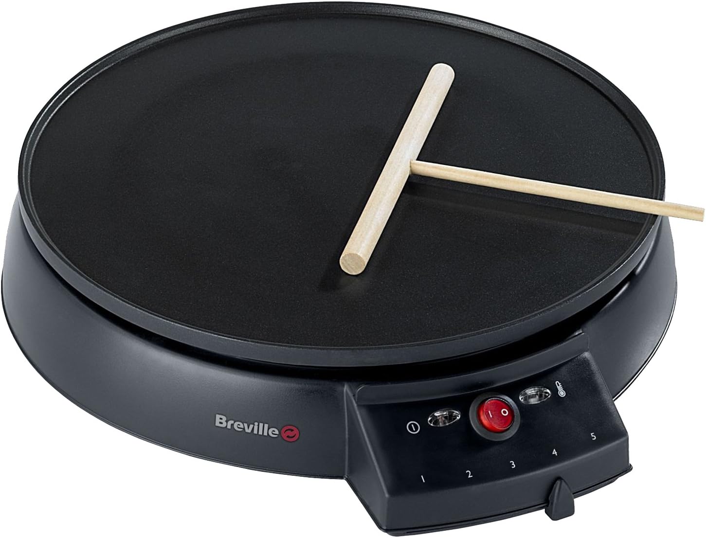 Breville Traditional Crêpe Maker | 12-Inch (30cm) | with Wooden Spreader & Recipe Booklet for Dosa, Roti, Tortilla & More [VTP130]