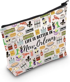 WCGXKO New Orleans Gift Life Is Better In New Orleans Makeup Bag New Orleans Souvenirs Travel Gift (In New Orleans)