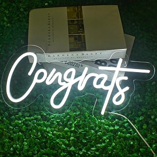 Congrats Neon Sign Celebrate Wall Light for Graduating Party Decor