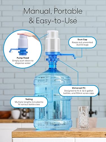 Miniatura 6 de Brio Bomba de agua potable manual universal Plata,Negro -,Verde,Naranja,Rojo/Negro