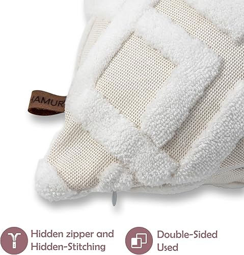 Miniatura 2 de HAMUR Juego de 2 fundas de almohada decorativas de 18 x 18 pulgadas, suaves y duraderas para decoración del hogar, fundas para sofá, sala de estar,