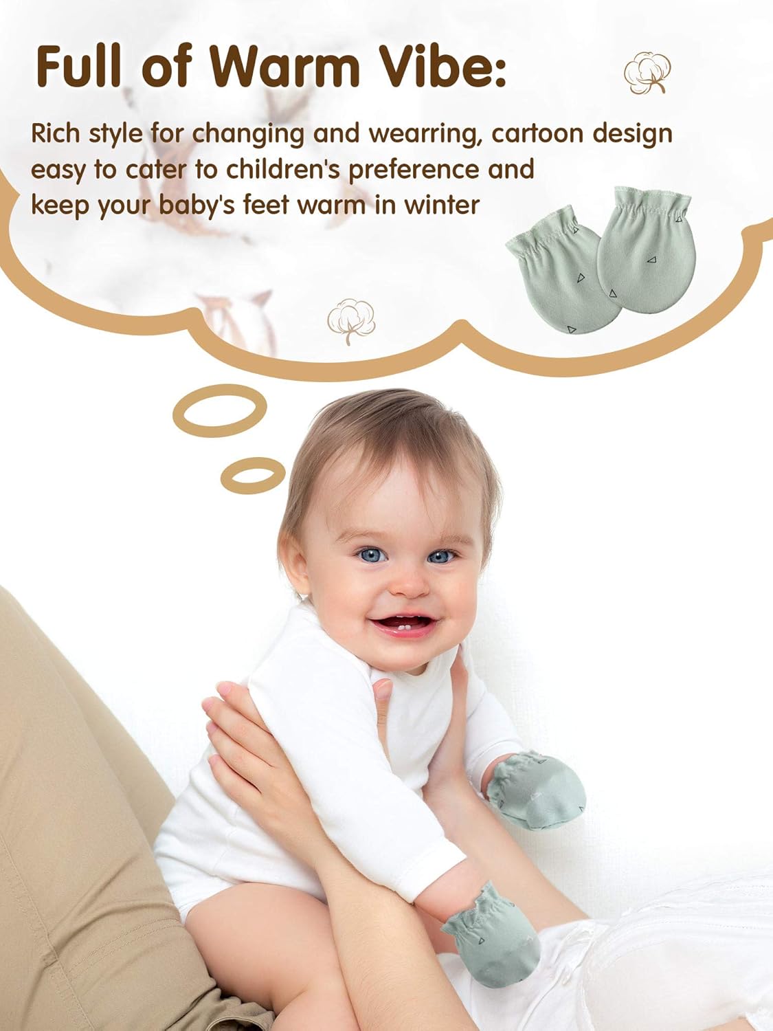 24 Pairs Newborn Baby Mittens Unisex Cute Glove No Scratch Baby Mittens Gloves for 0-6 Months Boys Girls - Image 7