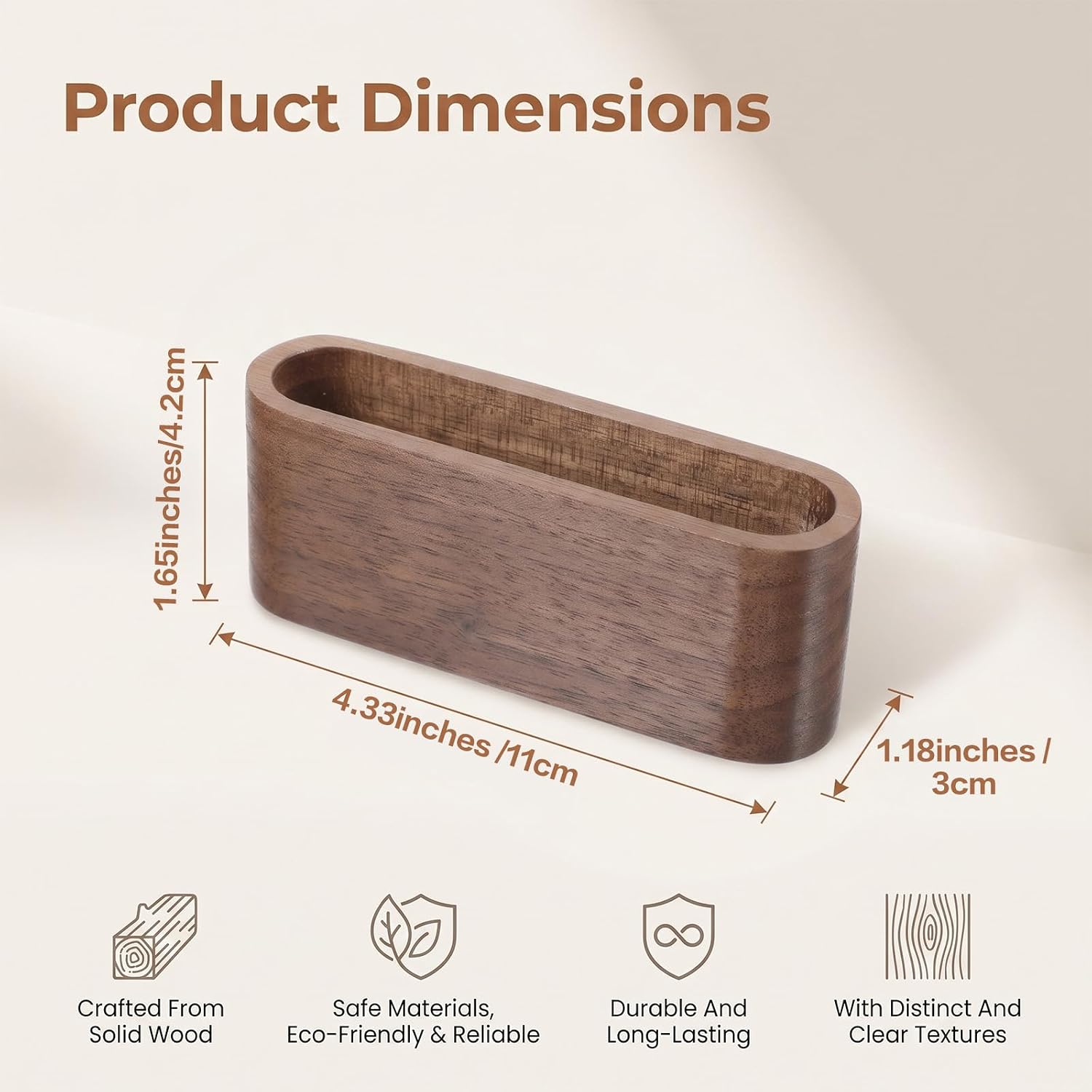 Wood Business Card Holder for Desk, Professional Card Display image 2