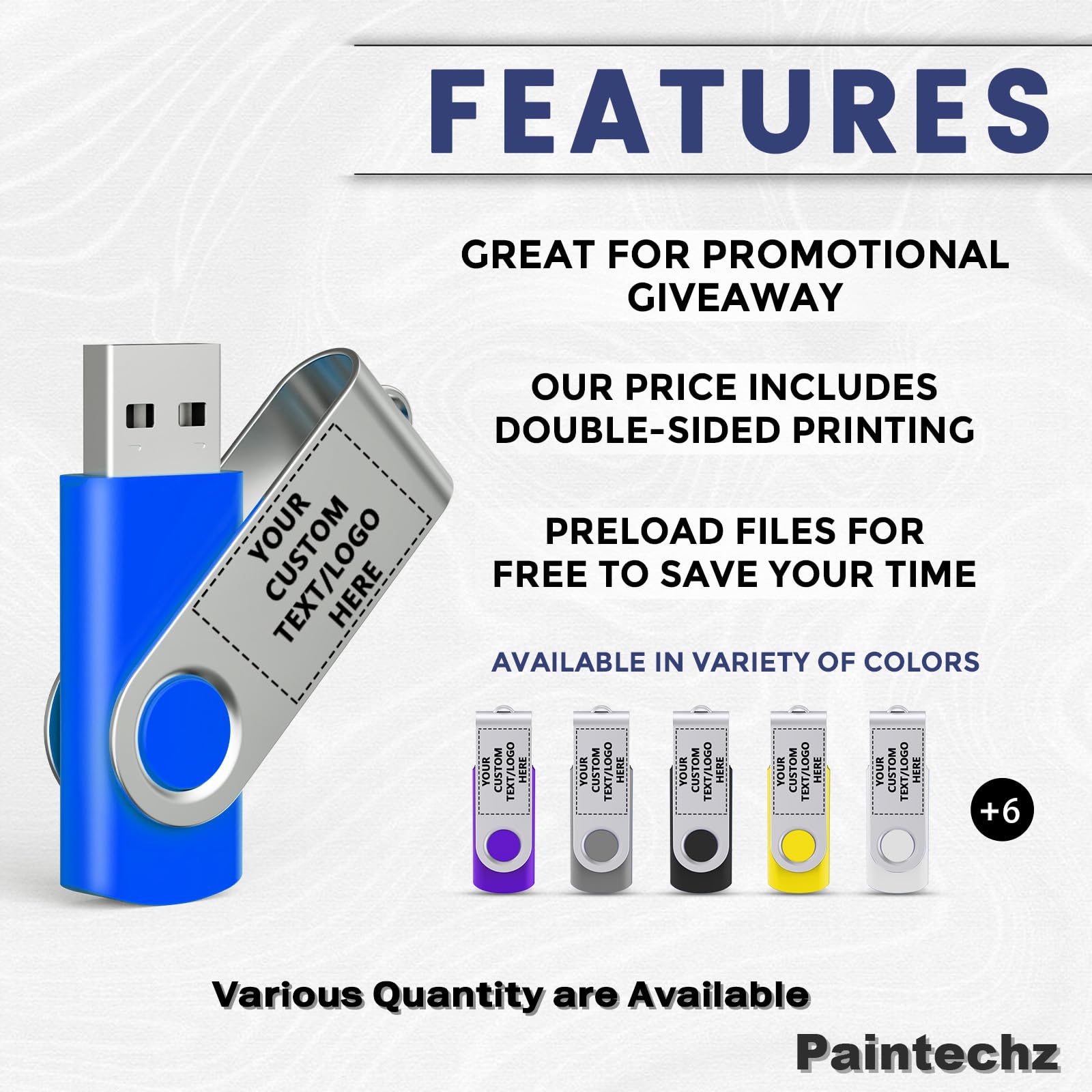 Twister USB-Stick Personalisiert 1000 Stück, Individualisiert Logo Druck- als Firmengeschenke und Werbegeschenke - 8GB