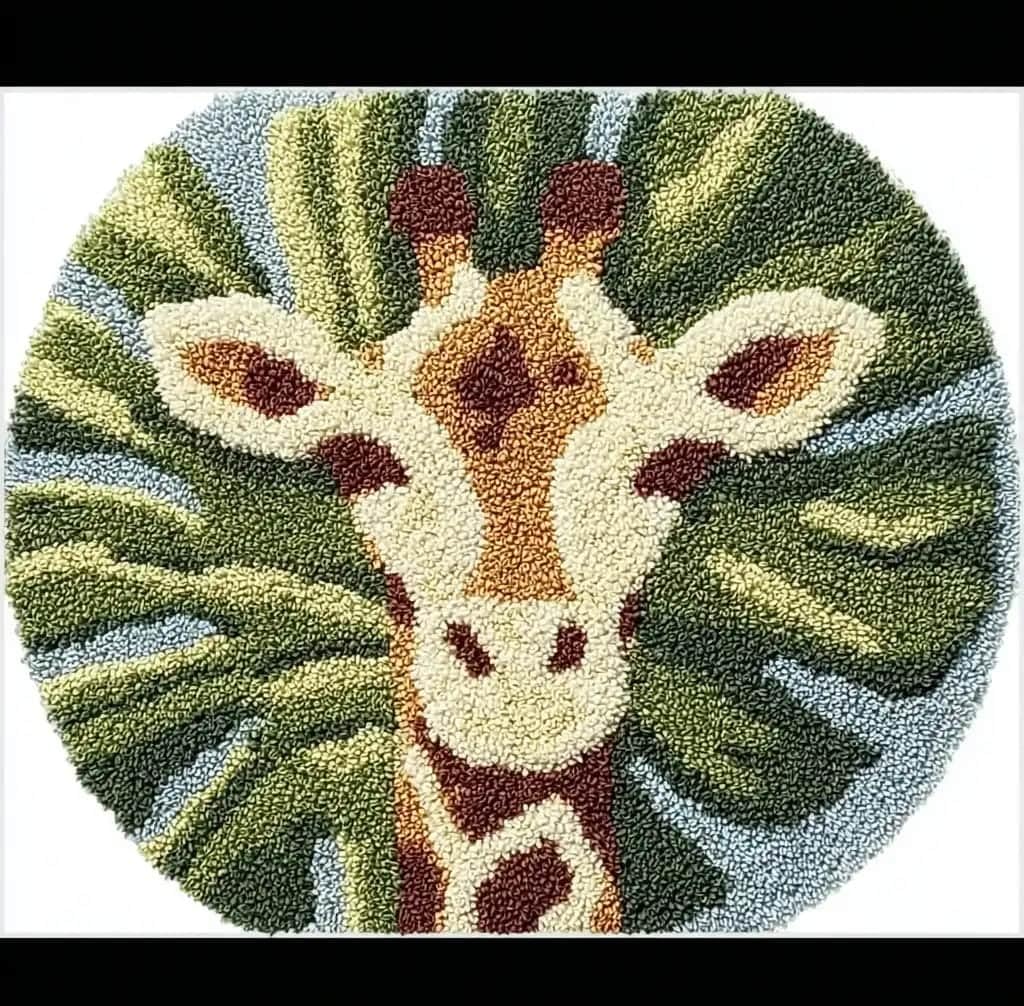 Kitquiver Latch Hook Craft Kit Rug Giraffe 50X50Cm