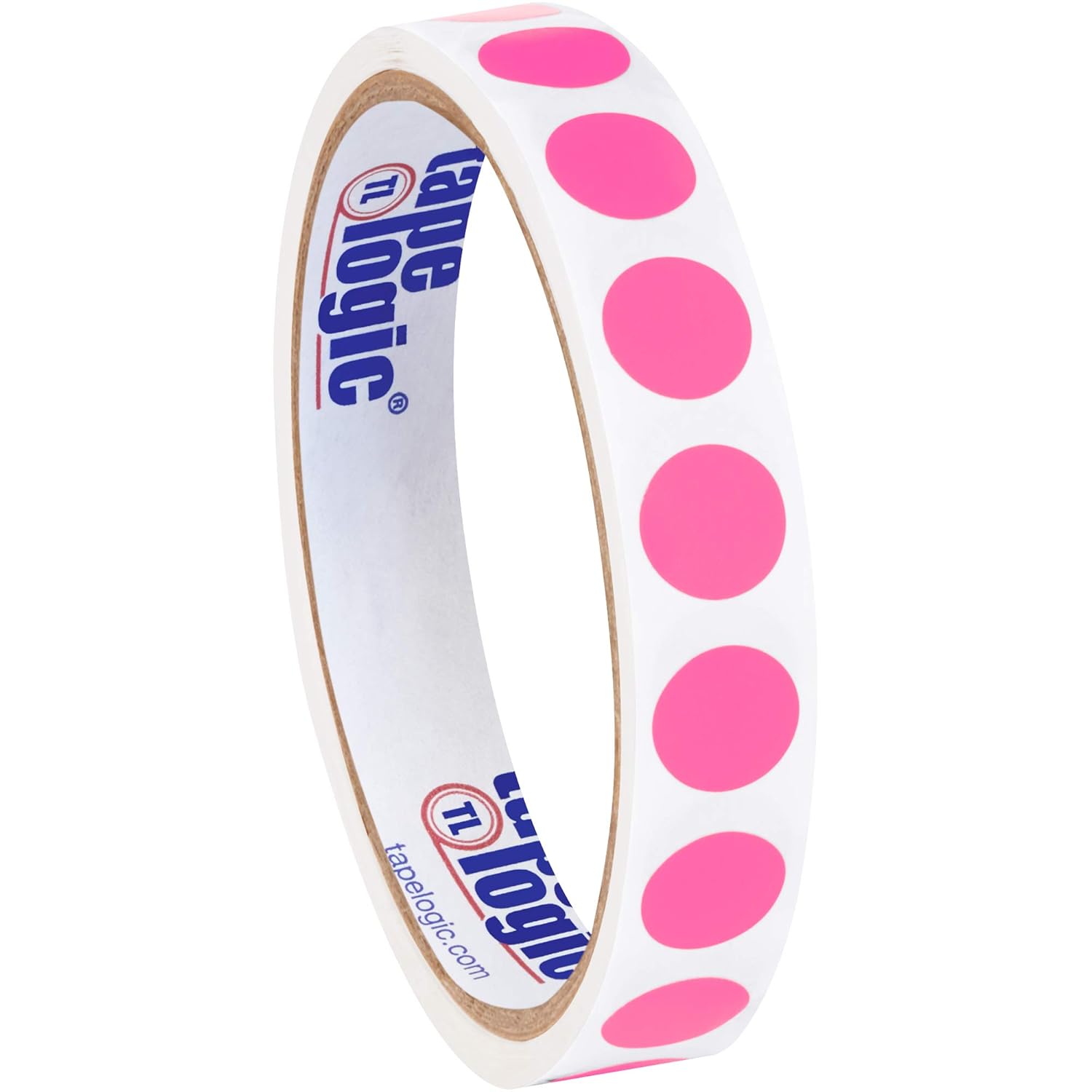 Partners Brand PDL690K Tape Logic Inventory Circle Labels, "1/2", Fluorescent Pink (Pack of 500)