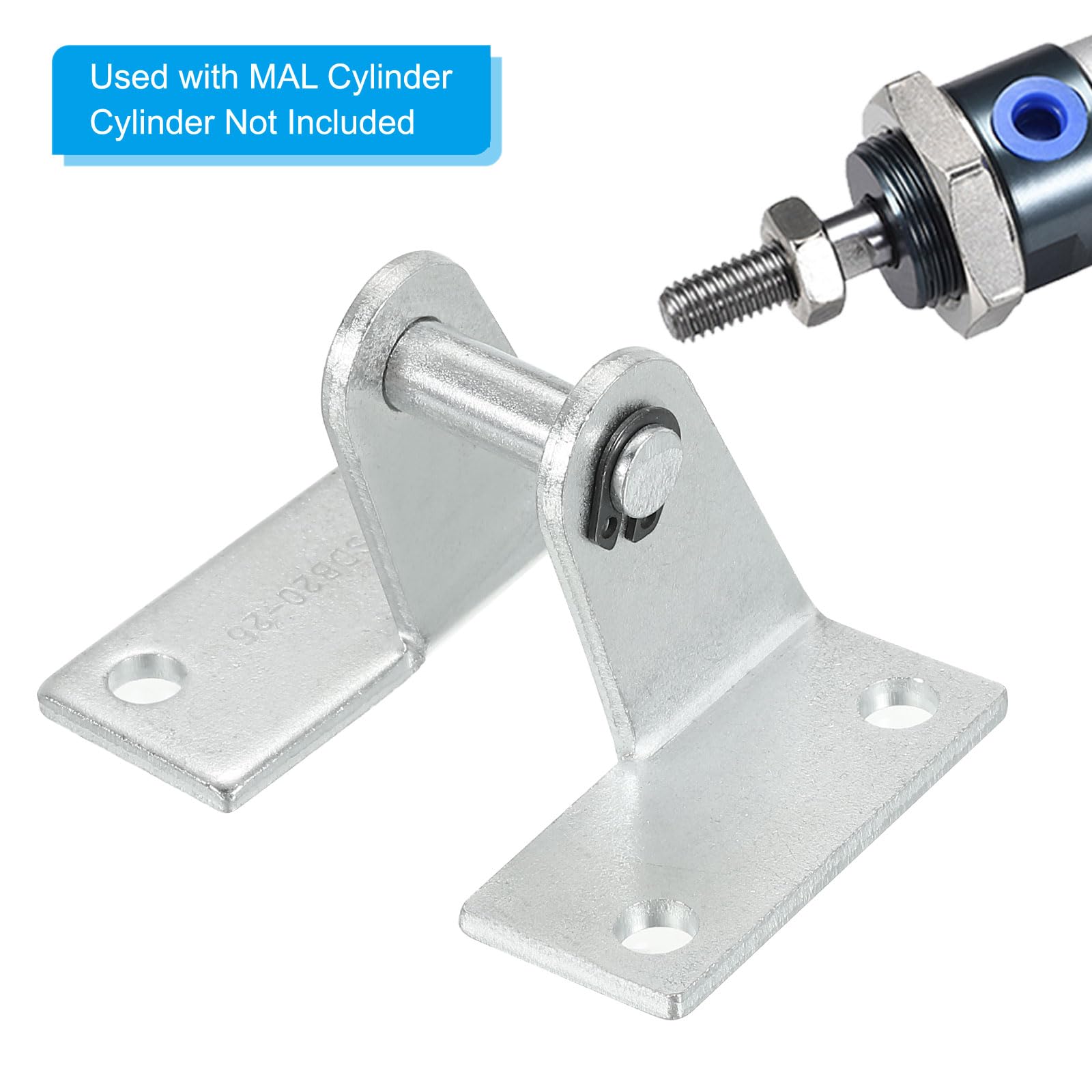 PATIKIL Luftzylinder Verbindung Pneumatische Stange Schiene Montage Halterung 6 Pack MAL Pneumatische Teile Zylinder Installation Stand für 20mm 25mm Zylinder Durchm.