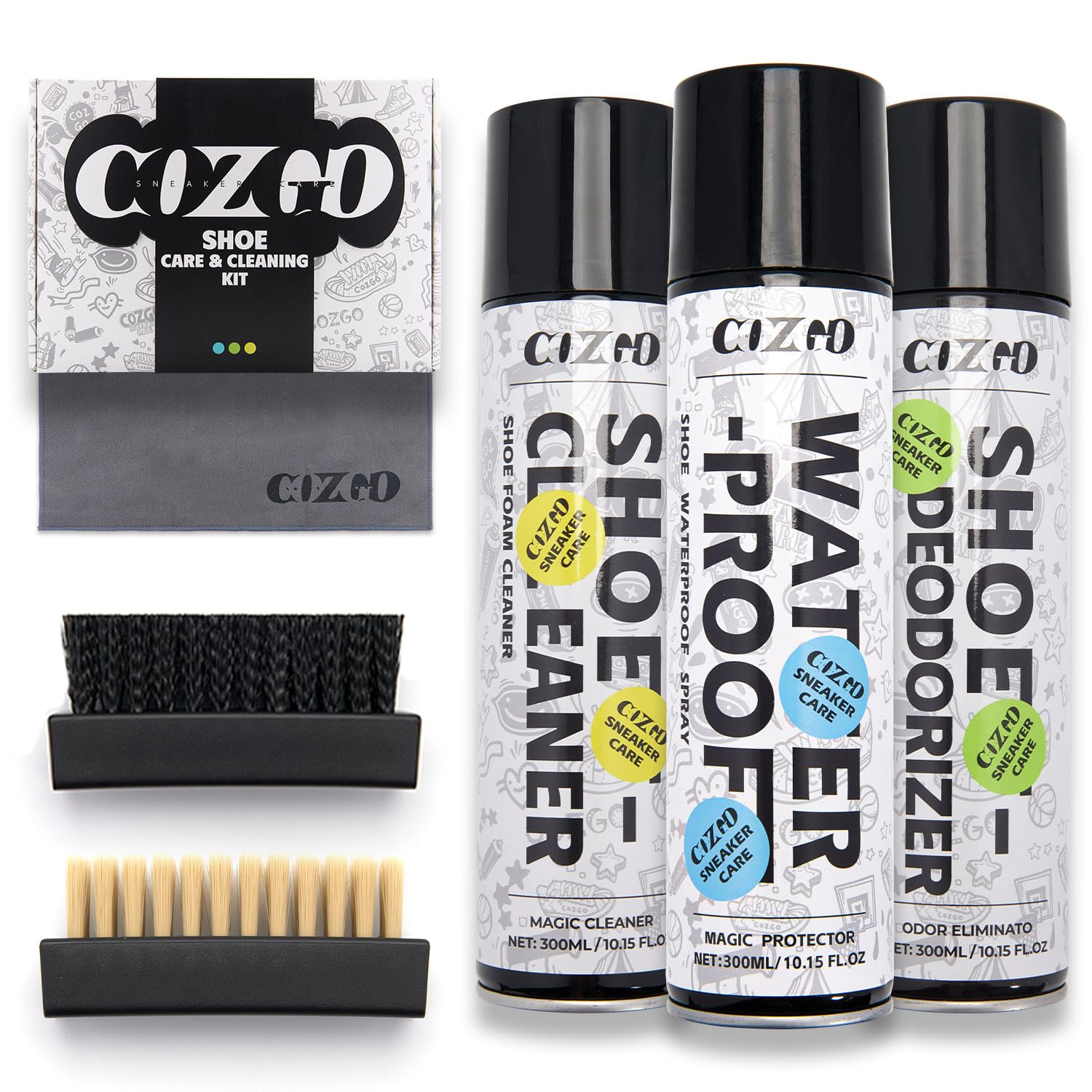 COZGOProtect Shoe Protector Spray, Rain & Stain Waterproof Shoe Spray, Nano Protection for Sneaker, Suede, Leather,10.15Oz