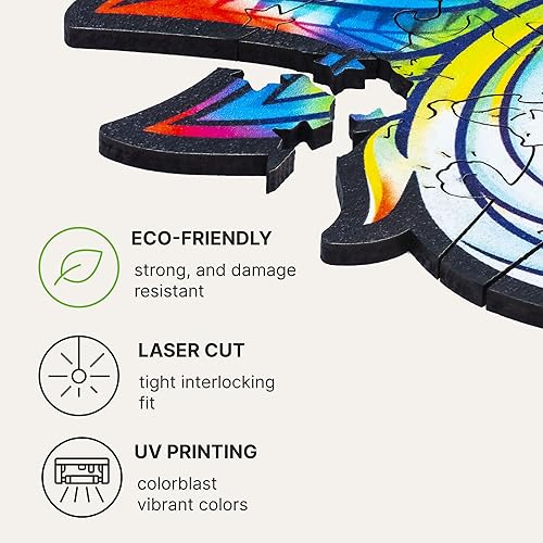 Miniatura 9 de UNIDRAGON Rompecabezas de madera originales, gato impresionante, 100 piezas, pequeño 7.5 x 8.3 pulgadas, hermoso paquete de regalo, forma única, el