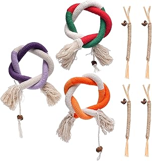7 Interactive Cat Toys Self-Employment: 3 Chew Toys Cat Biting Rope 70 cm & 4 Catnip Sticks for Catnip Toy 20 cm, Teething Rope Chew Sticks for Cats Dental Care, Cat Toys product image