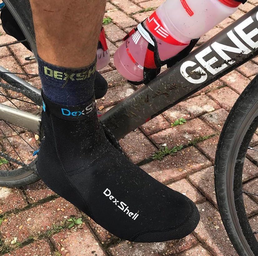 DexShell Heavy Duty Biking Overshoes for Men and Women, Showerproof Neoprene for Cold Season Cycling Shoe Covers, Unisex XL, Black