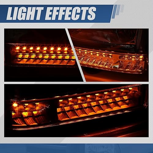 Miniatura 8 de Auto Dynasty Conjunto de faros delanteros compatible con Ford F-250 F-350 Super Duty 1999-2004, faros halógenos para el lado del pasajero