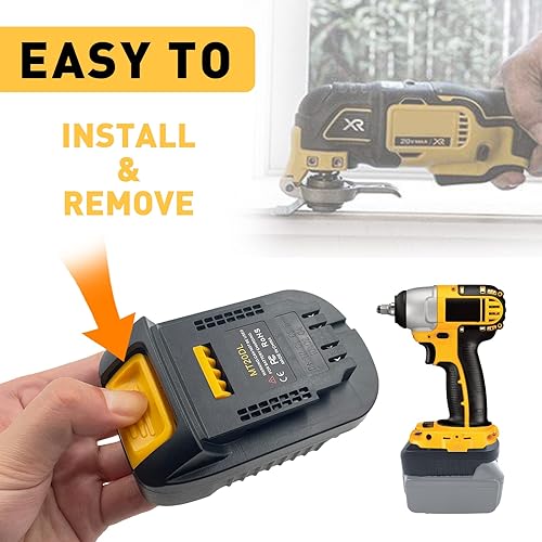Miniatura 5 de TPDL Adaptador para batería Milwaukee M18 a herramientas DeWalt, adaptador de batería MIL18DL convertido para batería de litio de 18 V Milwaukee a