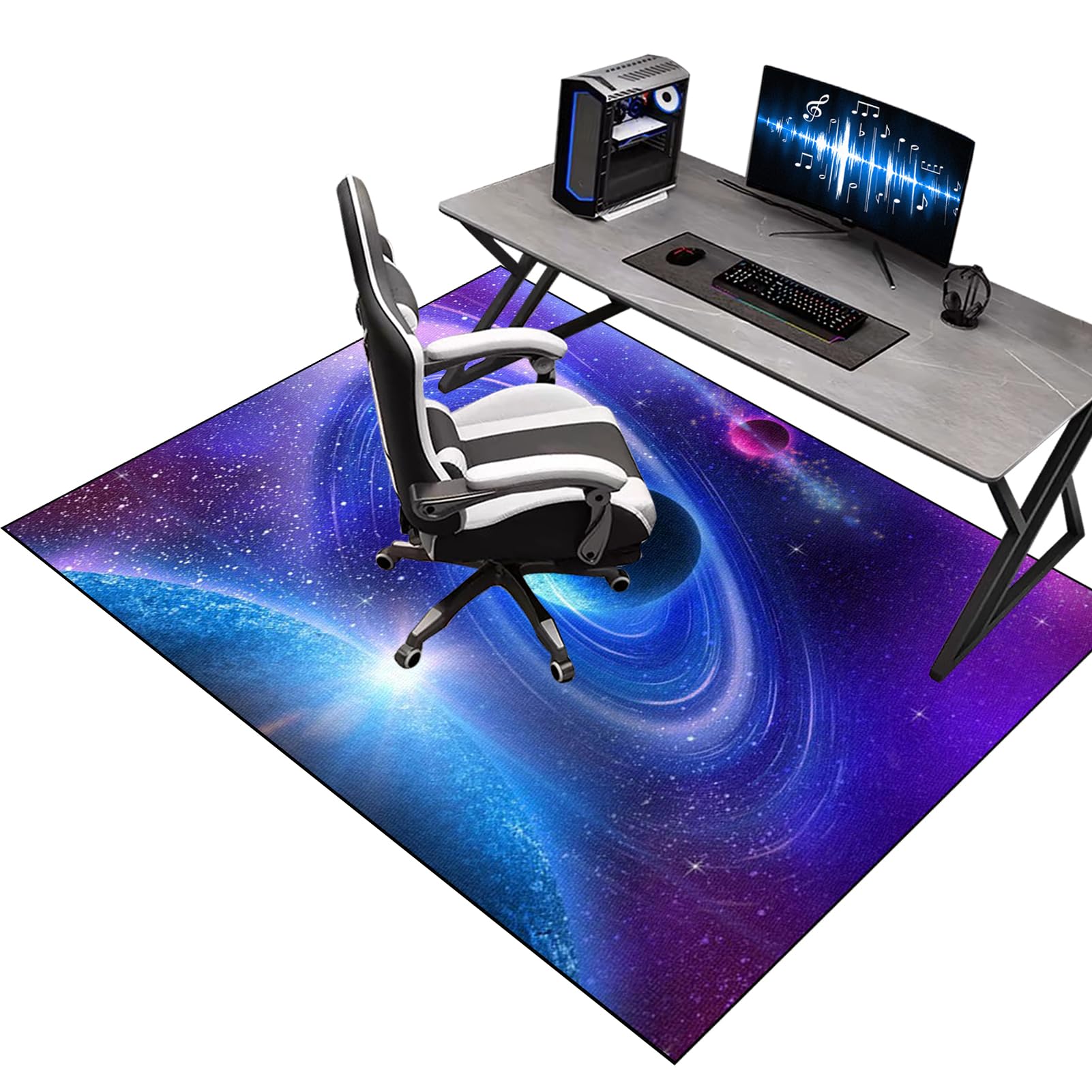Gaming Chair Mat for Carpet and Hardwood Floor, 90 x 120 cm Floor Mat for Office Chair On Carpet, Floor Protection Mat for Hard Floor, Desk Chair Mat for Carpets, Floor Protector for Rolling Chair
