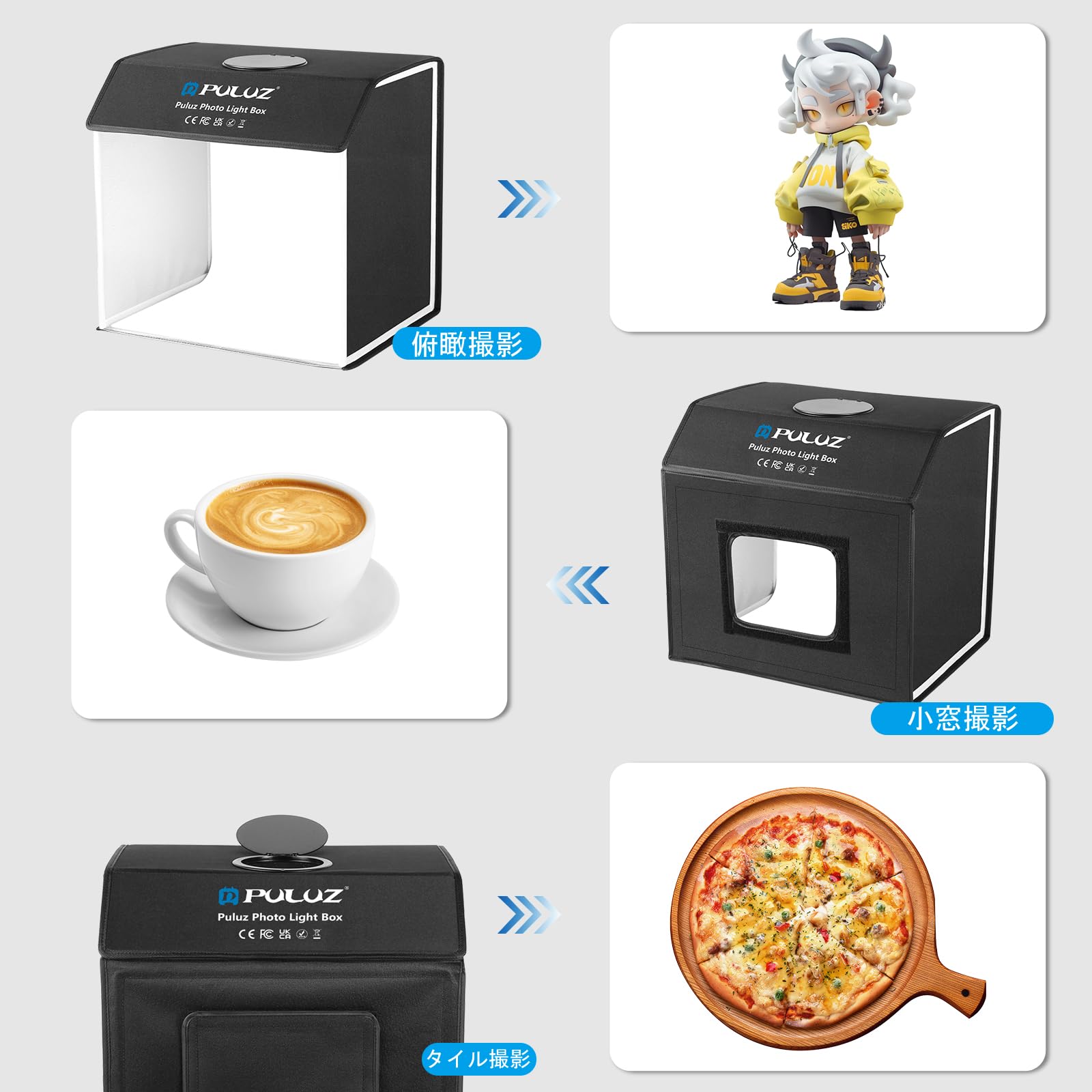 Amazon | PULUZ 撮影ボックス、長方形撮影用ライトボックスキット【42