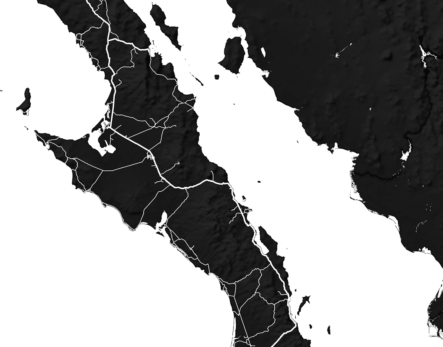 Baja California Map Poster 24x36 Baja Map Art Print 8x10 Handmade Landscape Baja California Sur Artwork Baja Mexico Decor Wall Art Prints by Maps As Art