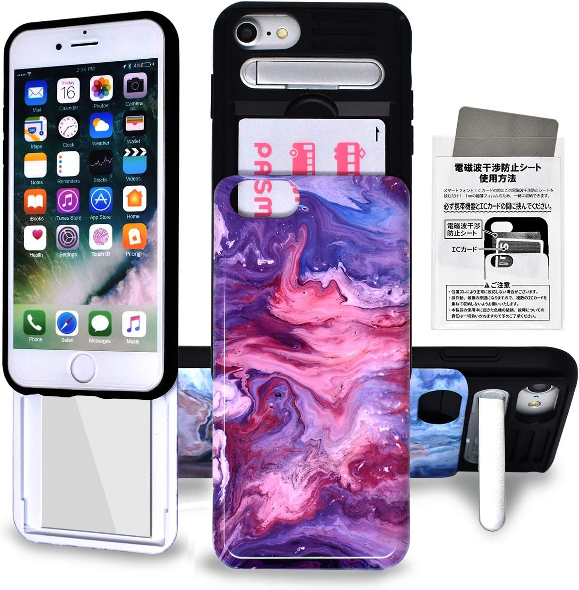 売れ筋 Goospery Iphone Se 3 22 Iphone7 8 自動磁石クロージャー 2カードホルダー スティッキーミラー付き保護デュアルレイヤー頑丈なケースと互換性のあるグースペリーウォレットケース パープル Ip8 Mdb Ppl Www Otisoat Com