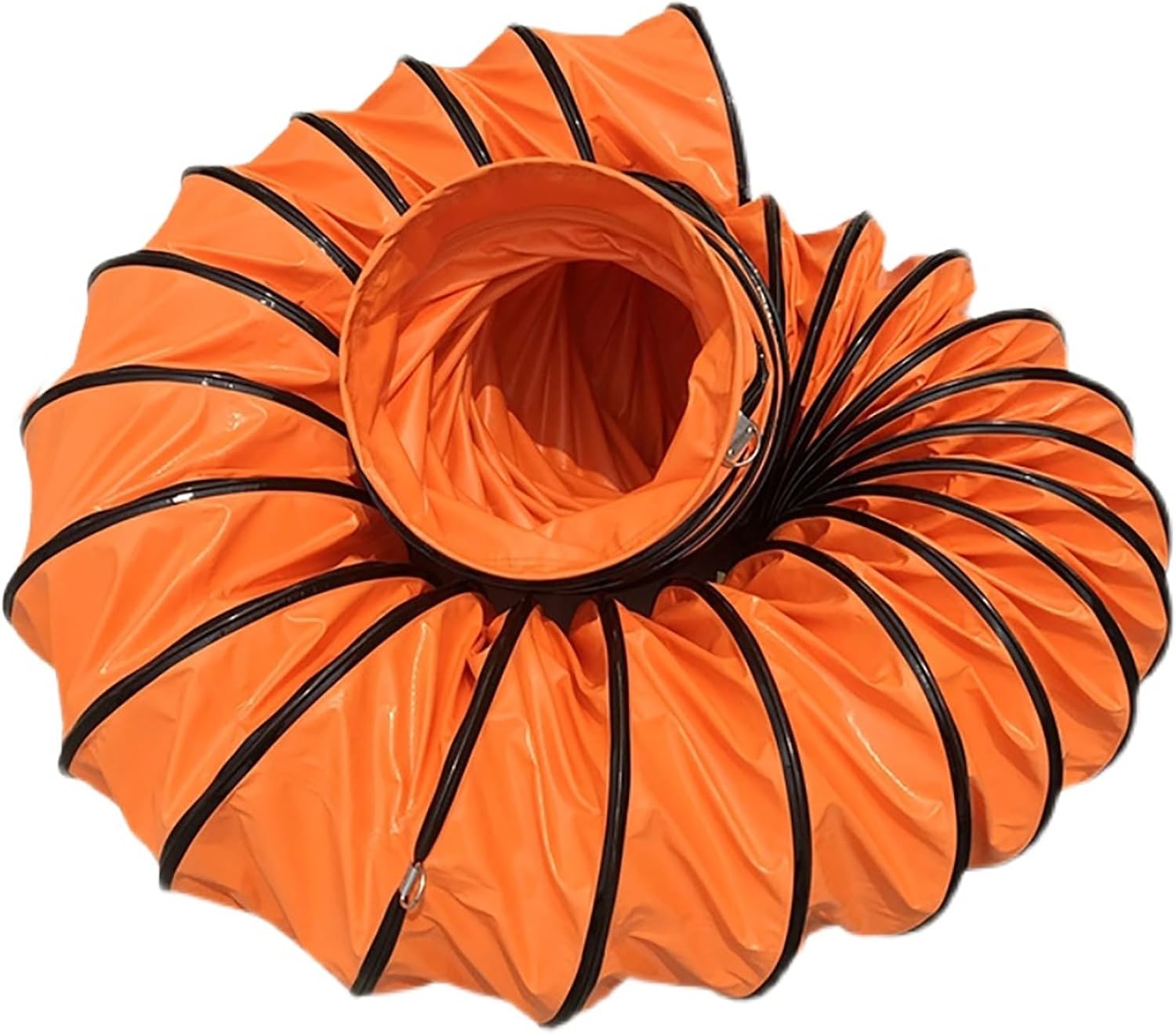 16' 25 Foot Long Ventilation PVC Duct Hosing Flexible for Blower Fan, Commercial Expandable Corrugated Exhaust Hose with Stainless Steels D-Ring for Industrial/Mining(Dia 18 in/457 mm,L 16 ft/4.9 m)