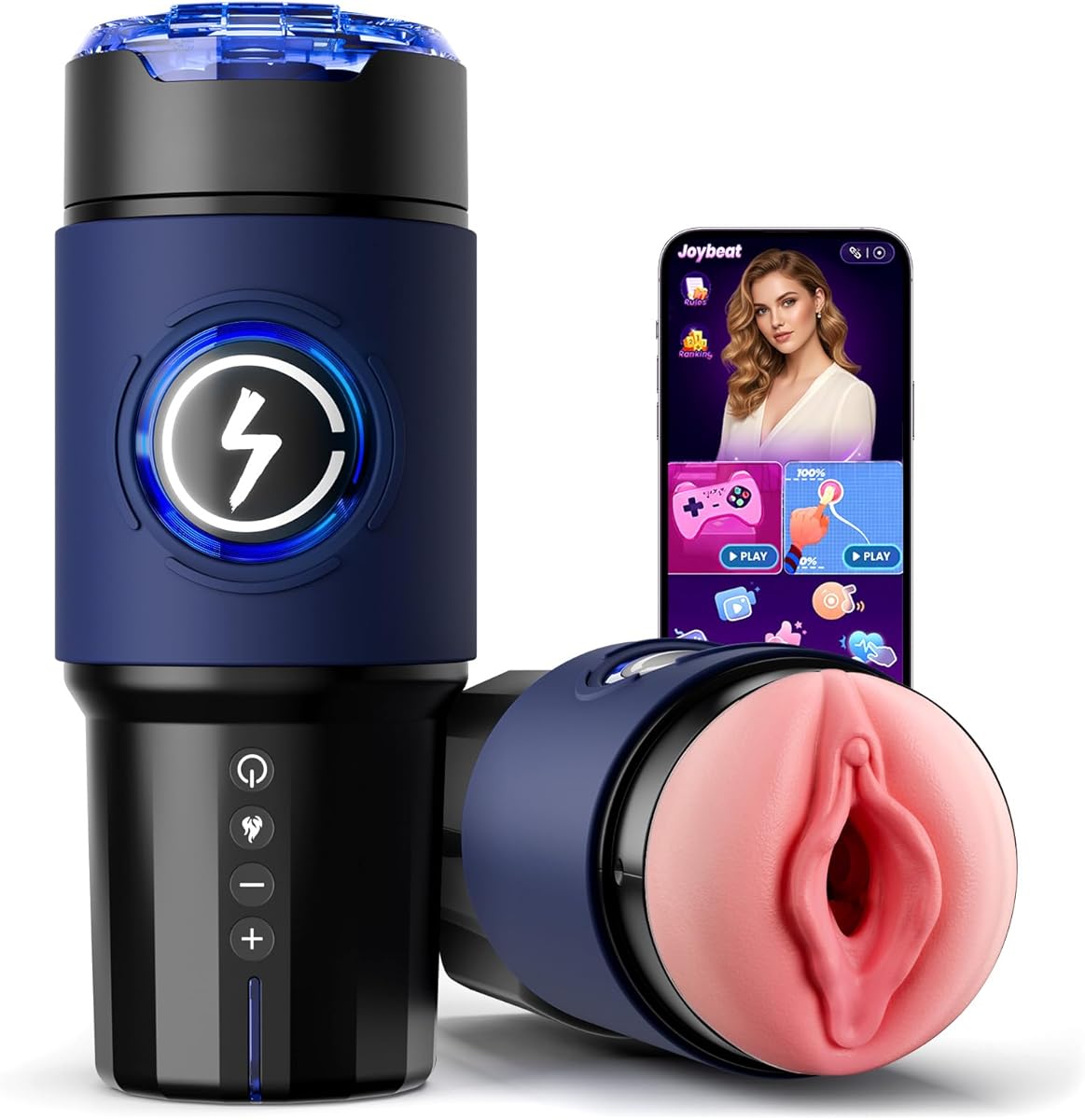 KI-Interaktion 360° Schnellheiz Masturbator Sex Spielzeug für die Männer, Masturbieren für Männer 5 Intensiver Teleskopfunktion Sexspielzeug, Realistische Masturbatoren Liner Abnehmbare Sex Toys Set