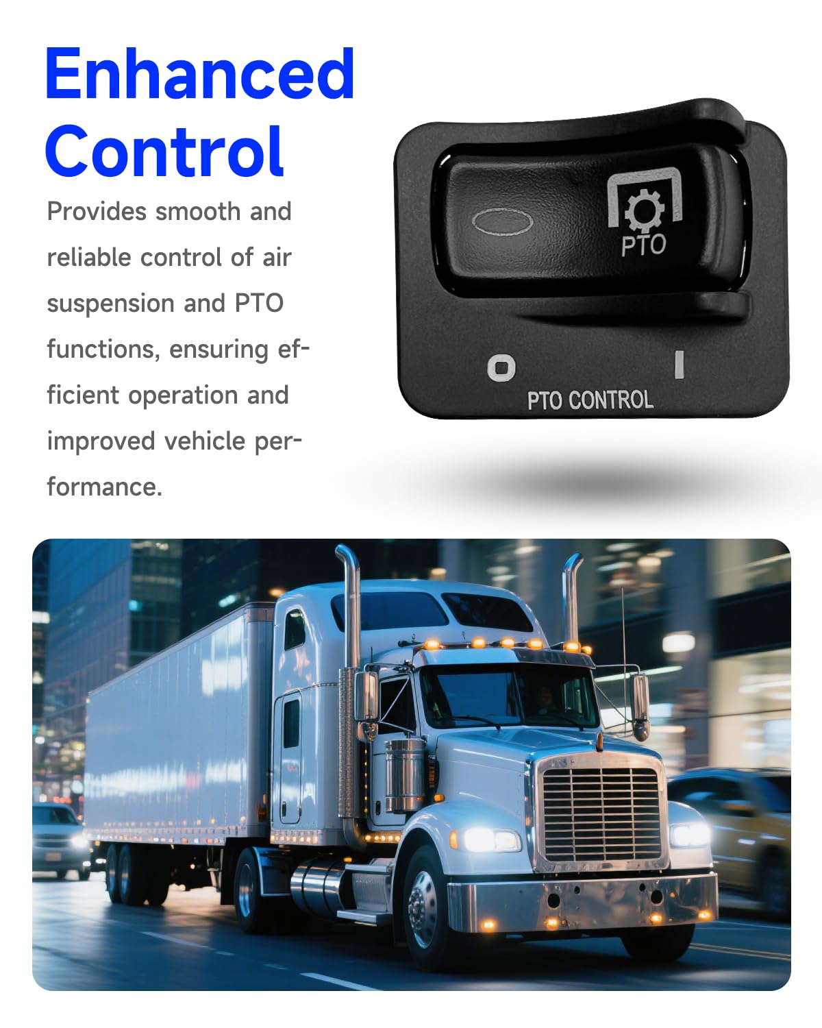 Air Suspension Paddle Valve Switch Compatible with Peterbilt Air Rocker Valve PTO Control Switch G90-6022-004BN, Air Rocker Valve PTO Control