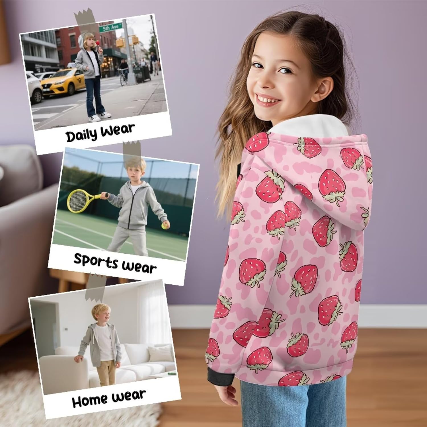 Boys Girls Sweatshirt Casual Lightweight Pullover Zip up Sweatshirts Long Sleeve Crop Tops Fall Winter Clothes