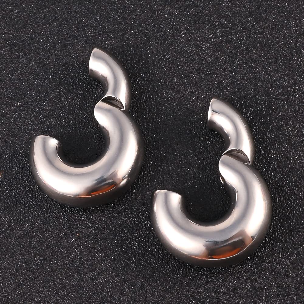 Vankula Pesi per lobi Peso Lobo Orecchie ear dilatatori weights in Acciaio inossidabile Cerchio pesante piercing espansori Gioielli Uomo Donna 6mm 8mm Nero Argento Oro