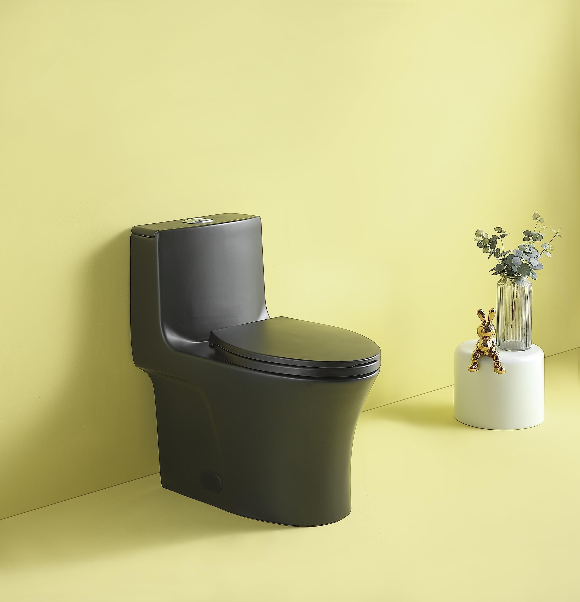 Dual-Flush One Piece Toilet - Ultimate Comfort & Water-Saving in Matte Black