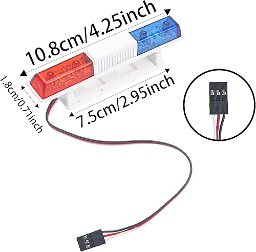 Miniatura 5 de ShareGoo - Luces de policía de simulación RC para coche, luz LED, luz de techo, decoración compatible con Traxxas HSP HPI Tamiya 4WD Axial Arrma