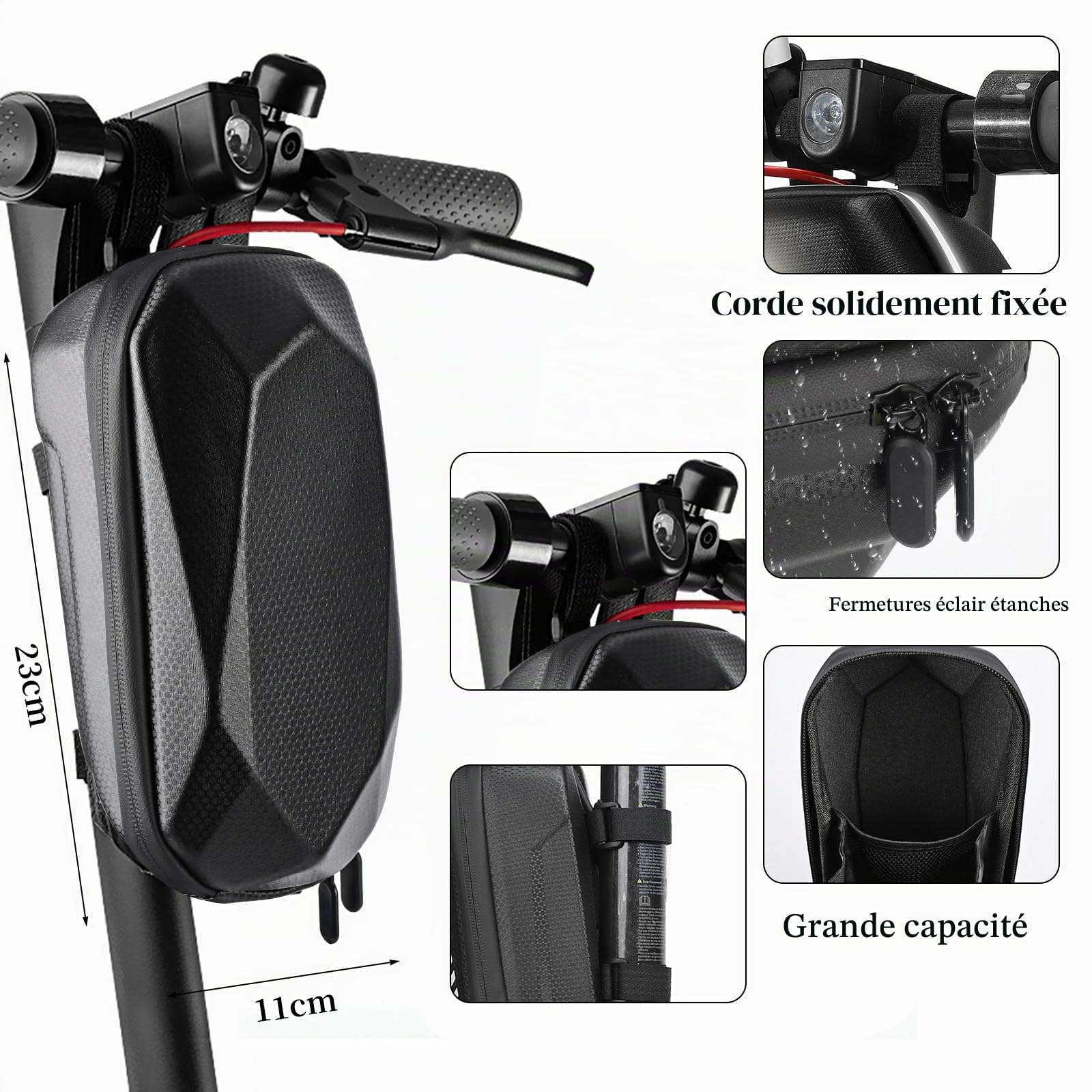 Antivol Trotinette Electrique, Cadenas Trotinette, Menotte Antivols Velo Avec Clés et Sac Etanche, Chaînes Antivol pour Bicyclette, Scooter, Vélo Electrique, Trottinette Auto-Equilibrée