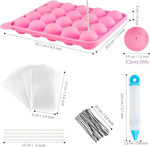 Miniatura 2 de Ocmoiy Juego de 262 moldes para tartas, incluye 20 cavidades de silicona para tartas, palitos para tartas, envoltorios para tartas, lazos giratorios