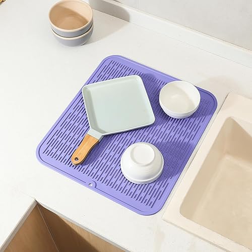 Miniatura 925 de Tapete de silicona para secado de platos para múltiples usos, fácil de limpiar, ecológico, resistente al calor, tapete de silicona para encimera