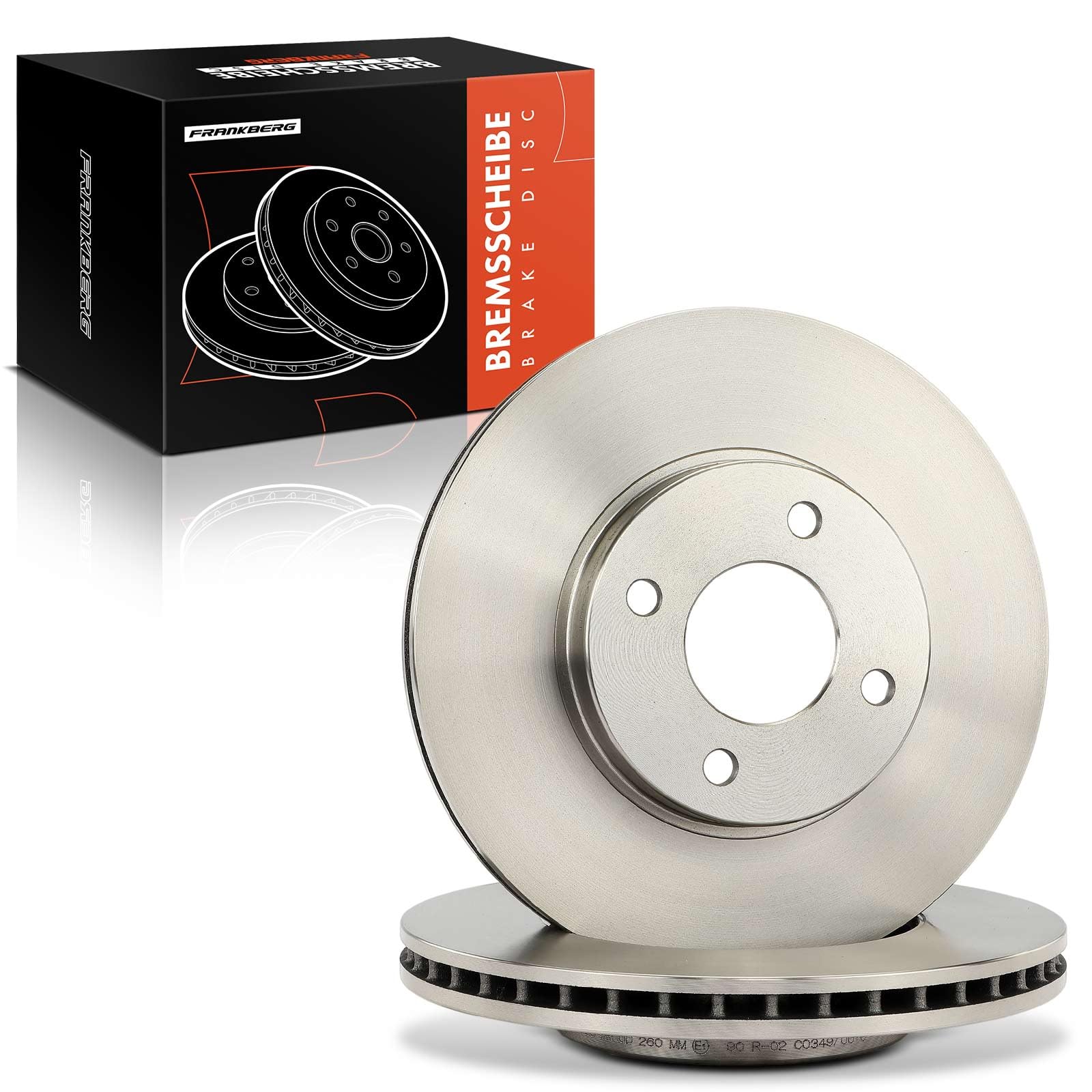 Frankberg Set di dischi freno incl. 2x Dischi Freno Anteriore Ventilato Diametro260mm Compatibile con Micra IV K13K K13KK Note E12 Replace# 402061HA0A,402061HA0H