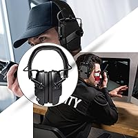 Vista 8 de HYS Auriculares con cancelación de ruido, auriculares con cable sobre el oído, reducción activa delgada de ruido orejeras Negro