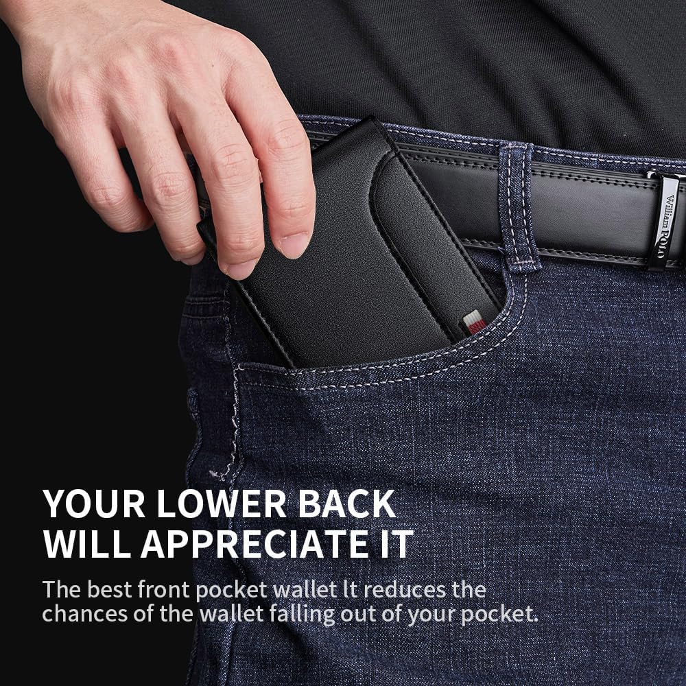 VANNANBA Black Wallet for Men-Real Leather RFID Blocking Bifold Stylish Wallet With 2 ID Windows - Image 5