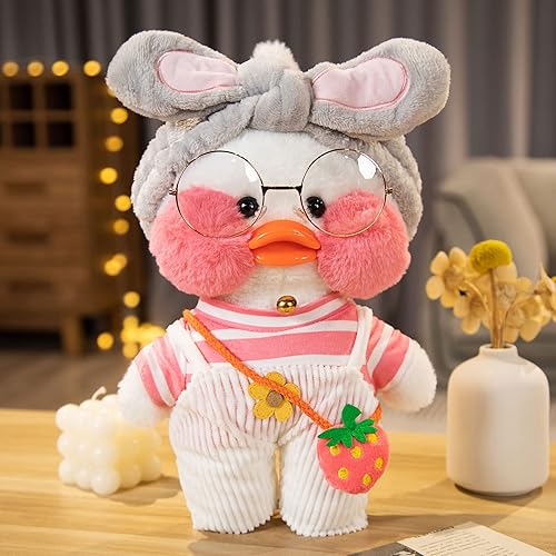 Miniatura 5 de LALAFANFAN Duck Clothes Sets 15 Pcs Kawaii Accessories for Cute Plushies Cute Stuffed Animal Glasses and Clothing