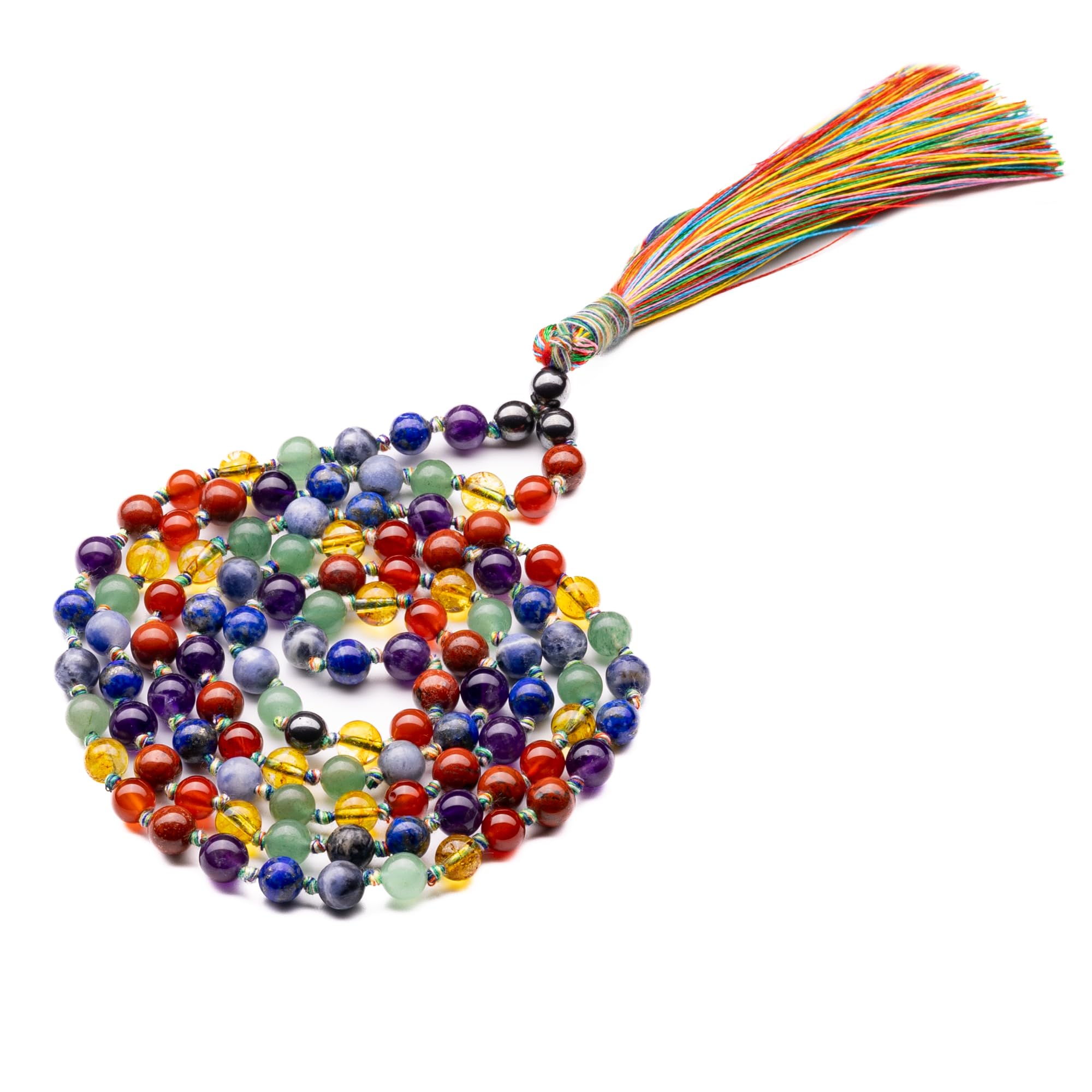 Plus Value Seven Chakra Stone Necklace Japa Mala for Meditation, Pooja, Reiki, Aura, Chakra & Crystal Healing (Beads Size 6mm, Jute Bag) (B0CKXXJQY8) Amazon Price History, Amazon Price Tracker