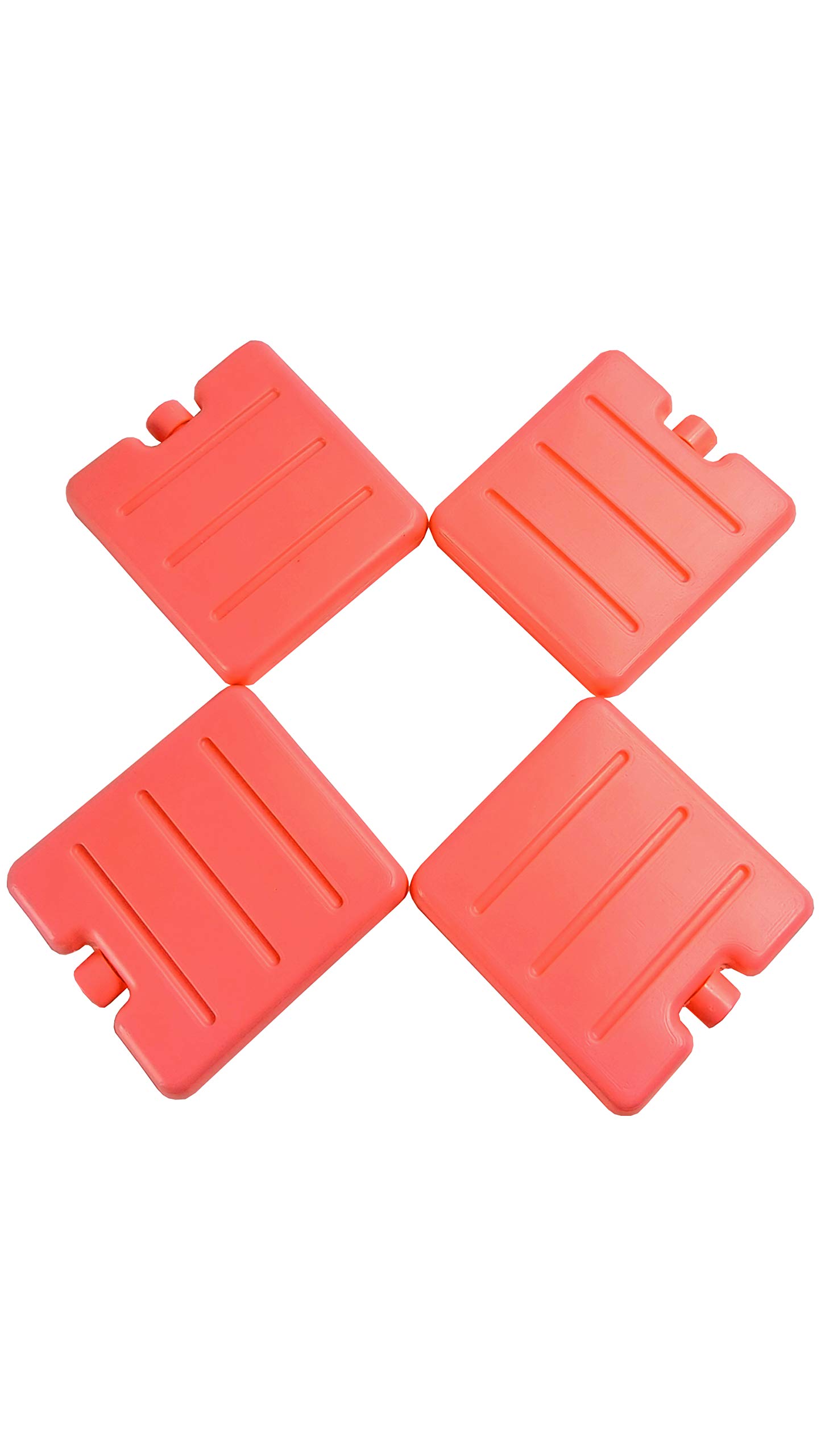 Ice blocks (Set of 4) Ice Packs for Lunch Boxes Cooler Ice Packs Long Lasting Lunch Ice Packs Slim Reusable Cool Packs for Cooler Freezer Ice Packs Stackable Square Design Blue, Green, Pink and Yellow