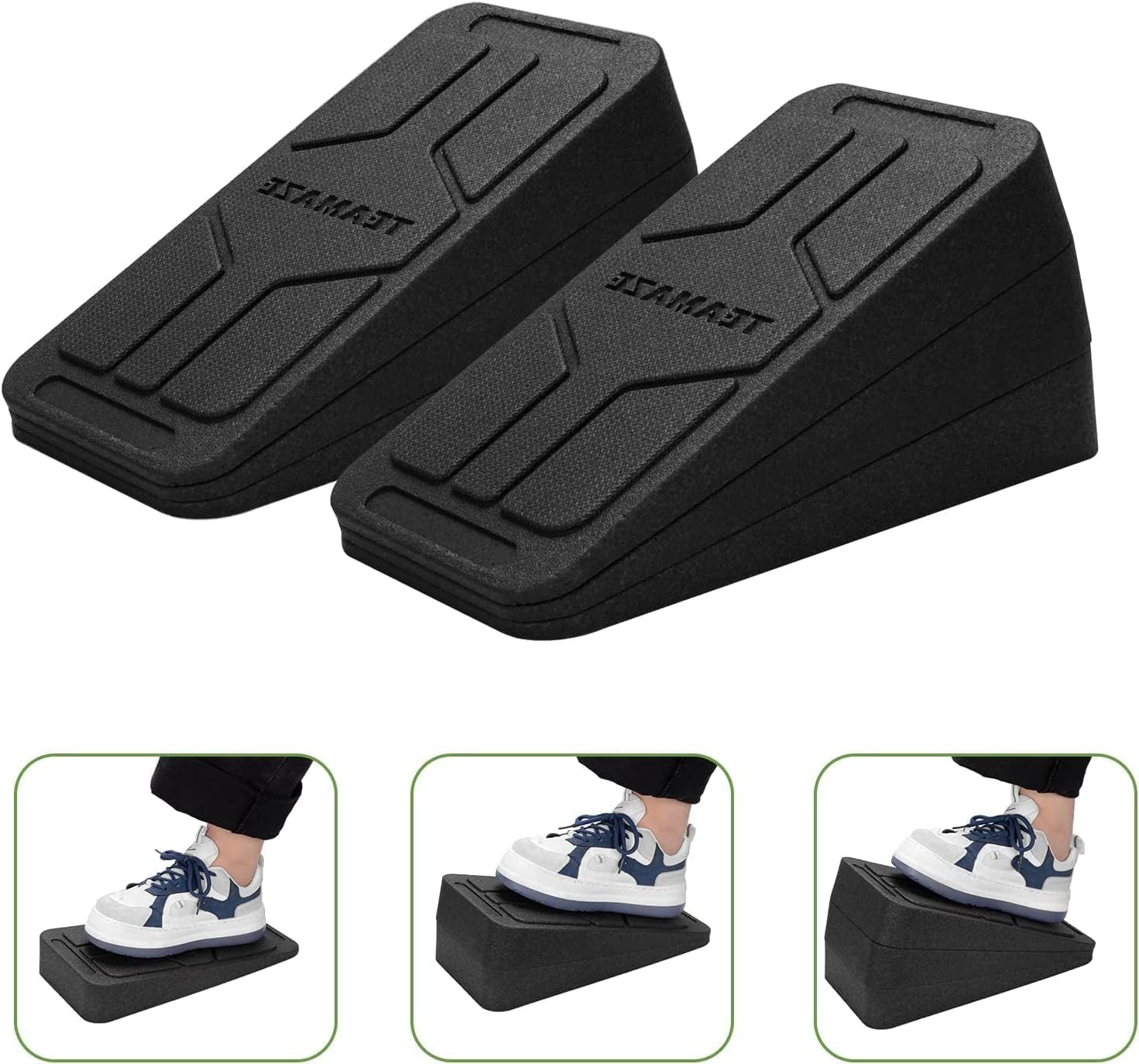 BOOSTEADY Wadendehner im 3er Set, verstellbare Winkel Wadenstretcher Slant Board für Wadendehnung rutschfester Gummi Squat Wedge Slant Board für Physiotherapie, Heimübungen, Kniebeugen, Wadendehnung