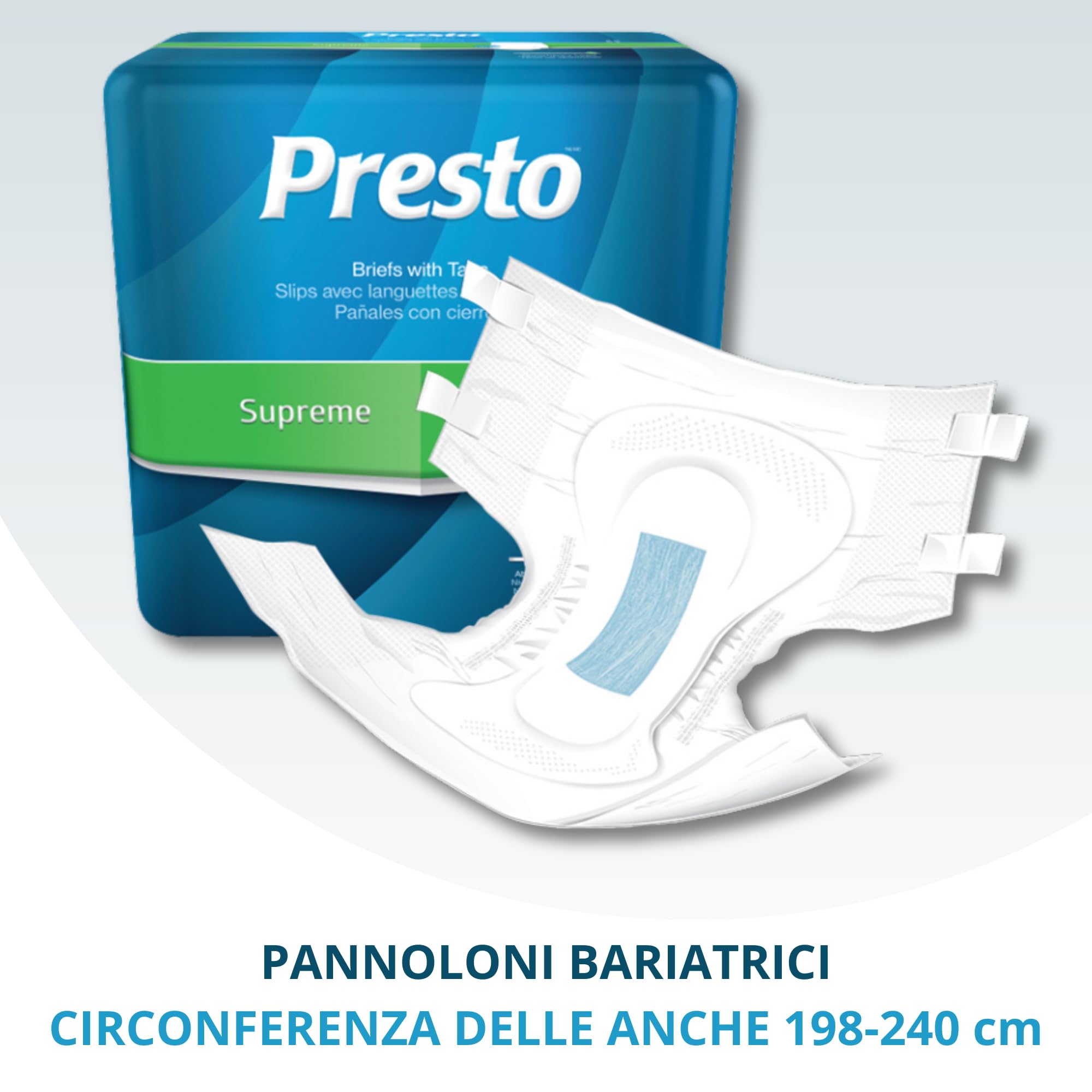 Dailee Supreme Pannoloni Bariatrici XXXL - 32x Pannoloni per Anziani 3XL (198-241 cm) - 4 Confezioni da 8 Pezzi, Super Assorbenti fino a 9 Gocce, Ideali per la Notte - Incontinenza Uomo e Donna