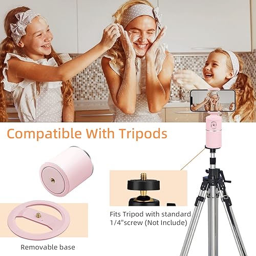 Vista 9 de Mcbazel Trípode de seguimiento facial automático, no requiere aplicación, batería recargable, rotación de 360°, soporte de seguimiento de teléfono