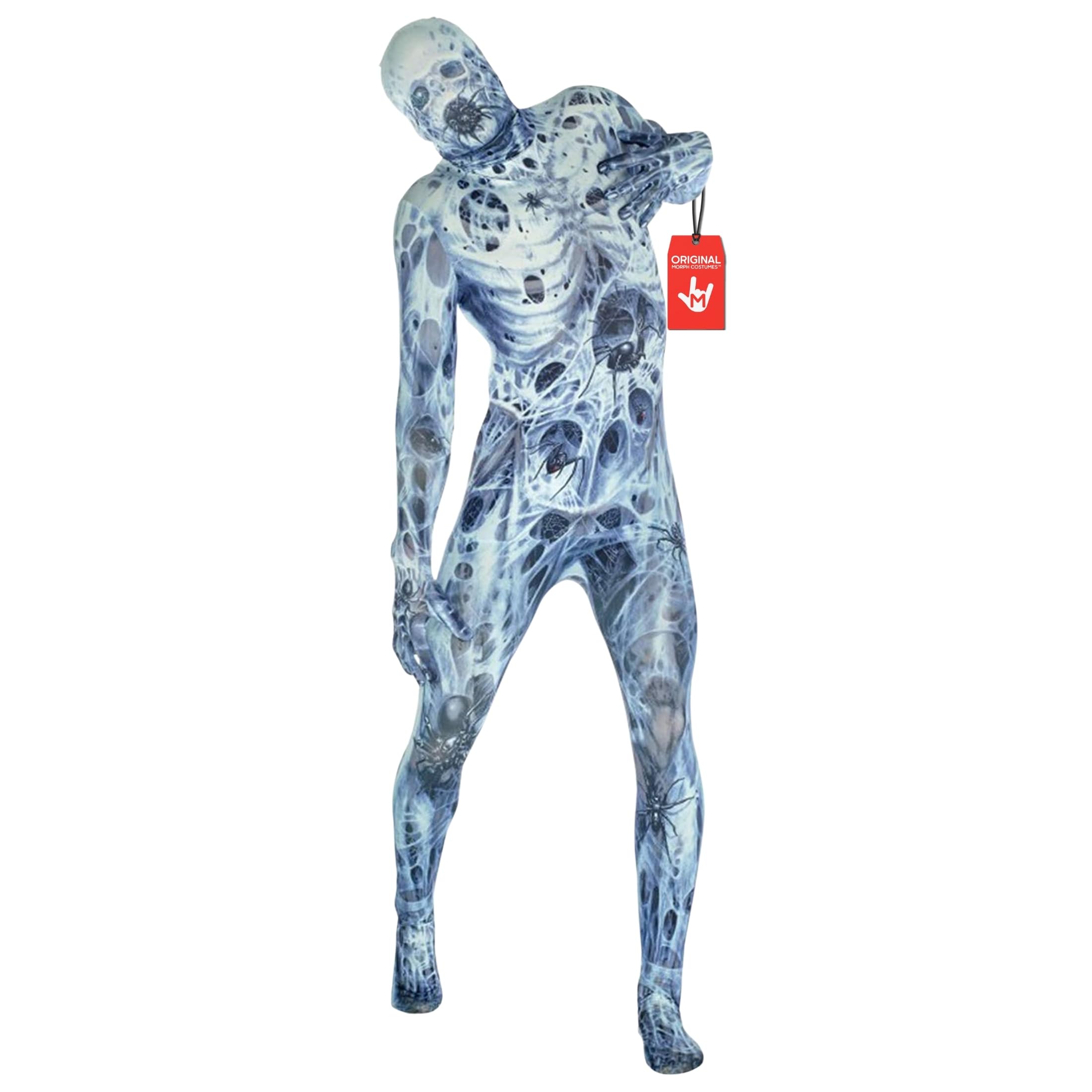 Morphsuit, costume da mostro, motivo: teschio e ossa