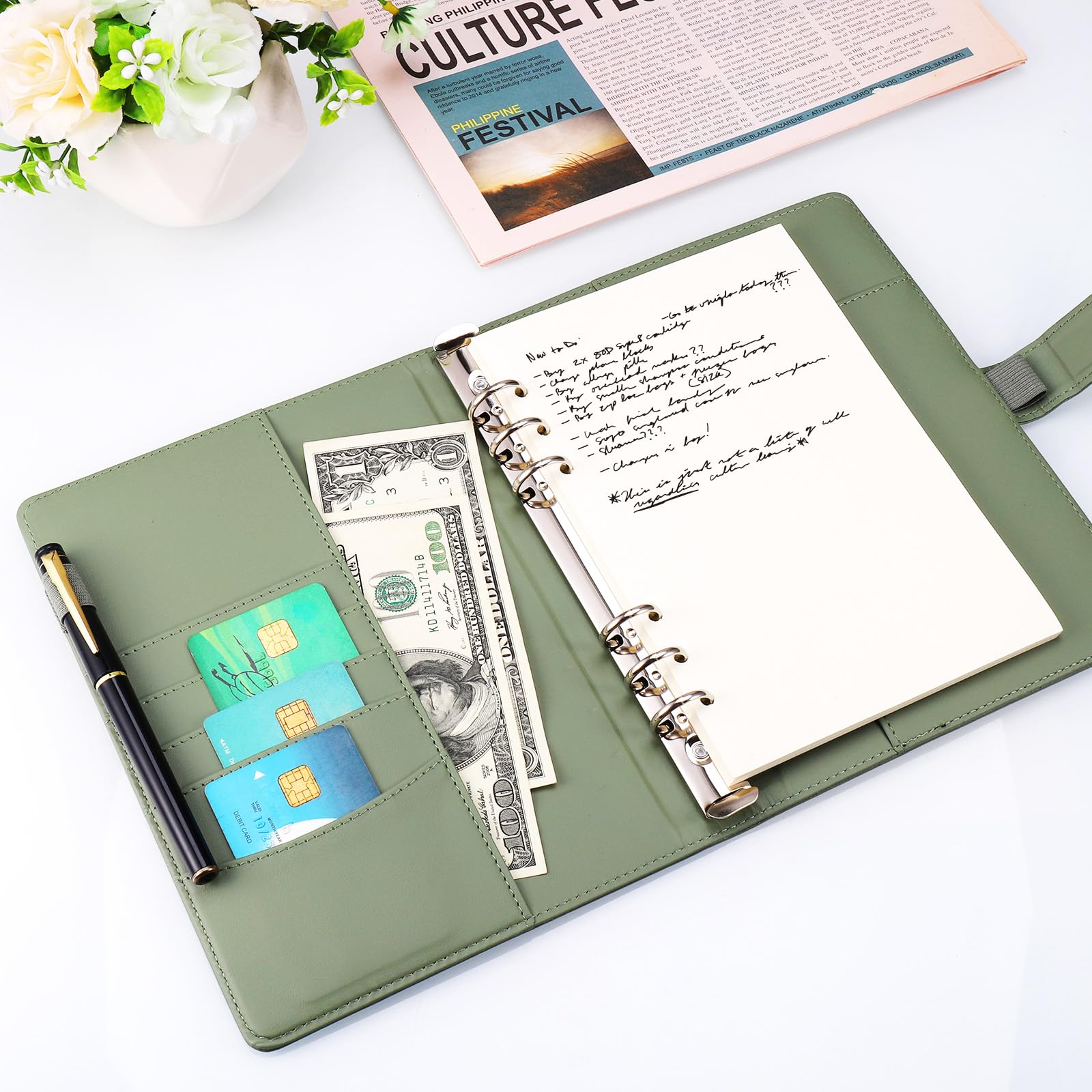 Wason A5 Carnets Journaux Cuir PU Avec Papier Ligné Rechargeable